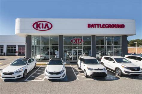 Battleground kia greensboro - New Kia's, Certified pre-owned Kia's, used cars, and SUVs for sale at Battleground KIA. Greensboro dealer specials serving High Point, Winston Salem, Kernersville, North Carolina. Auto repair, auto loans, parts. 